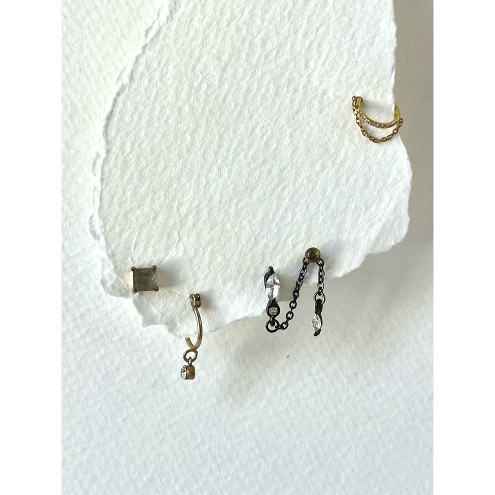 Labradorite and Crystal Earring Set